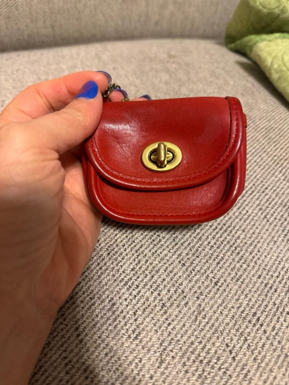 Vintage Coach Red Leather Coin Purse